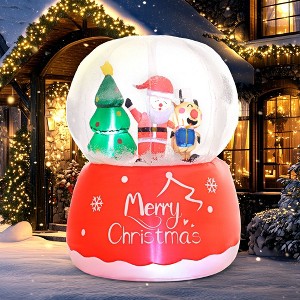 Whisen 5.5FT Christmas Inflatable Crystal Ball with Santa Claus, Reindeer and Xmas Tree, Large Christmas Inflatables - Red - 1 of 4
