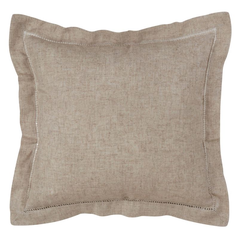 Oversize Down Filled Hemstitch Throw Pillow Natural - Saro Lifestyle	, 1 of 4