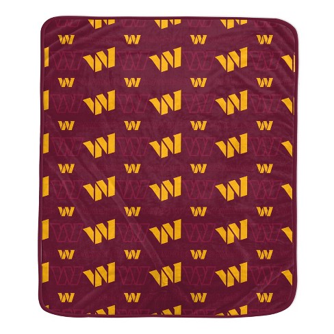 Nfl Washington Commanders Legacy Script Sherpa Flannel Fleece Blanket :  Target