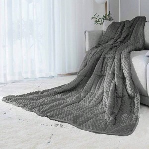 Reversible Weighted Blanket, 10lbs Grey, Luxury Velvet, All Season, Warm Cool, 48x72 - 1 of 4