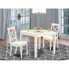HomeStock 3-Piece Linen White Finish Solid Wood Top Dining Table Set - 2 of 4