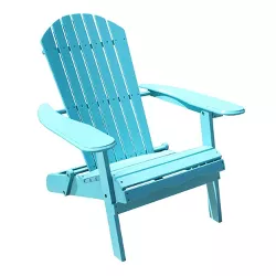 Northbeam Outdoor Lawn Garden Portable Foldable Wooden Adirondack Accent Chair, Deck, Porch, Pool and Patio Seating with 250 Pound Capacity, Teal
