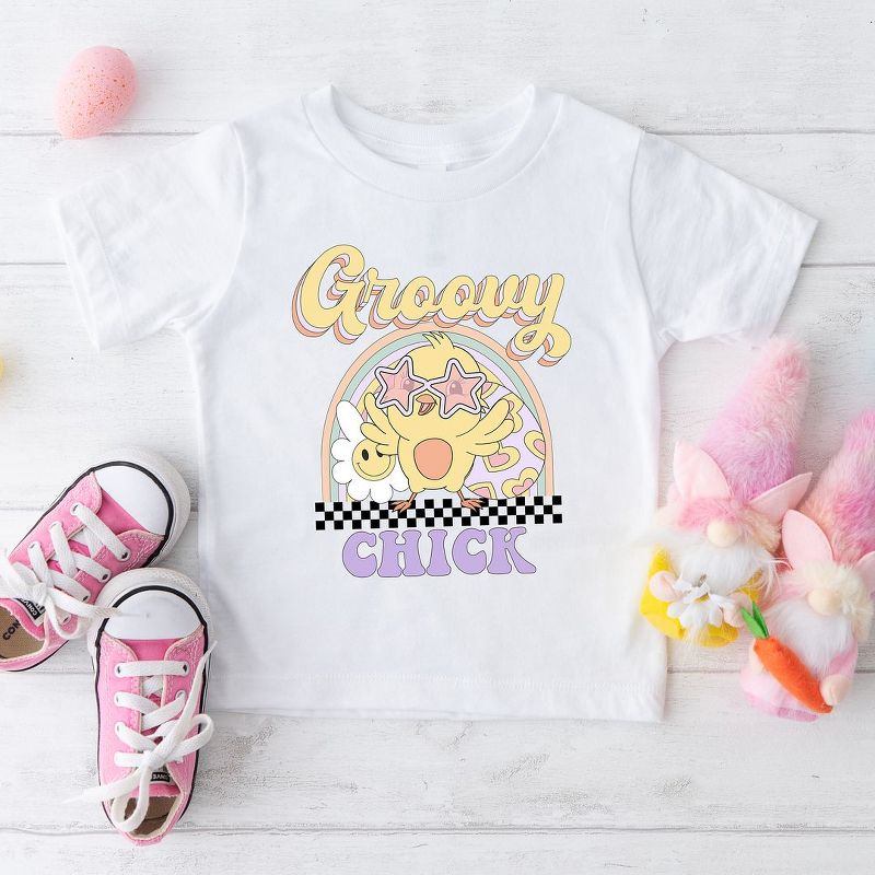 The Juniper Shop Groovy Easter Chick Toddler Short Sleeve Tee, 2 of 3