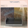 Lirago 38.5" Outdoor Wicker Dog House with Waterproof Canopy Water resistant Cushion Cream Gray - 3 of 4