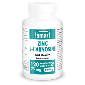 SuperSmart Zinc L-Carnosine 75mg per Day (Well-Tolerated) - Zinc Carnosine Supplement | Non-GMO & Gluten Free - 120 Vegetarian Capsules - 1 of 1