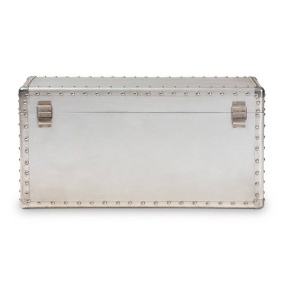Serge Silver Metal Industrial Storage Trunk