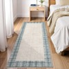 Washable Modern Geometric Bordered Living Room Rugs Soft Low Pile Foldable Carpet for Home Office - 4 of 4