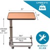 DMI Tilt-Top Overbed Table, Bedside Table with Wheels, Hospital Bed Table, Bed Trays for Eating, Bed Trays, Rolling Tray Height 25.5"-38.5" - 2 of 4