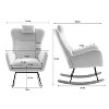 NicBex Teddy Nursery Rocking Chair,Upholstered Glider Accent Chair with Pocket and Headrest for Living Room,Bedroom,Balcony - 3 of 4
