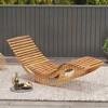 Tangkula 2PCS Outdoor Chaise Lounge Acacia Wood Rocking Sun Lounger with Slatted Backrest and Seat Wooden Rocker Lounge Chair - 4 of 4