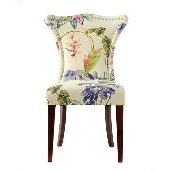 Paradise Upholstered Accent Chair, Off-White/Floral Printed On Woven