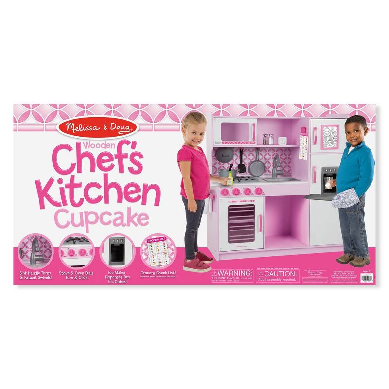 Melissa &#38; Doug Chef&#39;s Kitchen Pretend Play Set - Cupcake Pink/White, 4 of 11