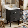 MOEPISY 24 inch Bathroom Vanity Cabinet with Ceramic Sink Combo Set with 2 Drawers, Black - 2 of 4