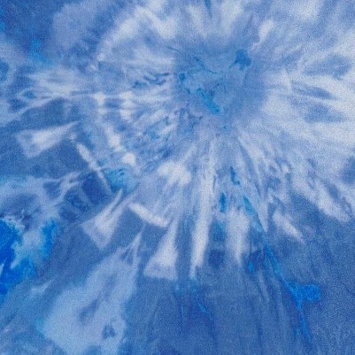tie-dye blue & white flowers