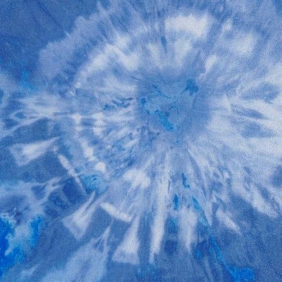 tie-dye blue & white flowers