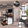 VINGLI Bakers Racks for Kitchens. Stand Bar Cabinet with Mini Fridge Space, Big Drawer, Wine Rack, Metal Frame Industrial Microwave Oven Stand 4-Tiers - 3 of 4