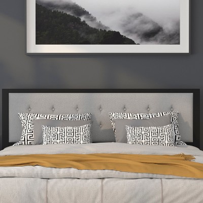 Bristol Light Gray Fabric Tufted King Size Metal Headboard