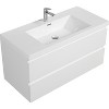 Christopher Knight Home Modern Wall-Mounted Wood Bathroom Vanity with Resin Sink and 2 Drawers - 3 of 4