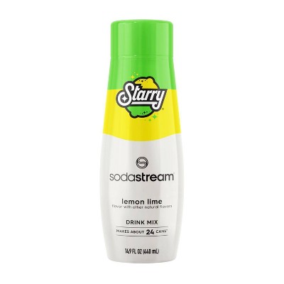 SodaStream Starry Lemon Lime Drink Mix - 14.9 fl oz: Low Sodium, Caffeine-Free, Kosher, Liquid Concentrate, 1.39 Net Wt