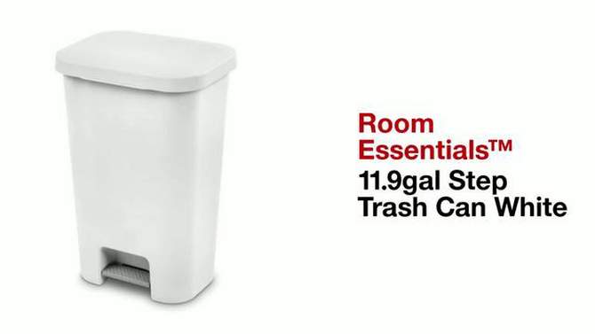 11.9gal Step Trash Can White - Room Essentials&#8482;, 2 of 10, play video