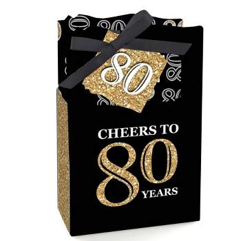 Big Dot of Happiness Adult 80th Birthday - Gold - Birthday Party Favor Boxes - Set of 12