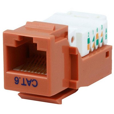 Monoprice Cat6 RJ-45 Toolless Keystone - Orange