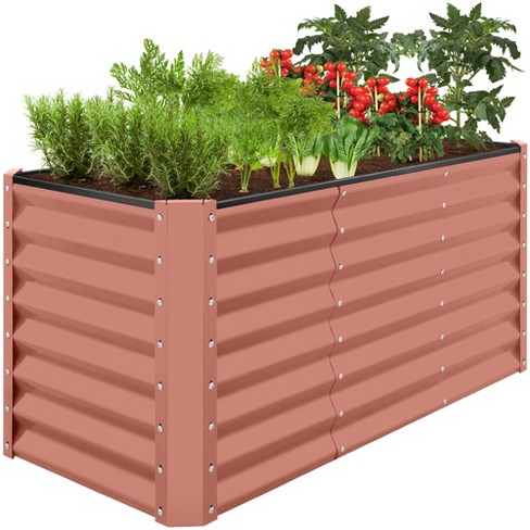 Best choice products outdoor metal store raised garden bed for vegetables