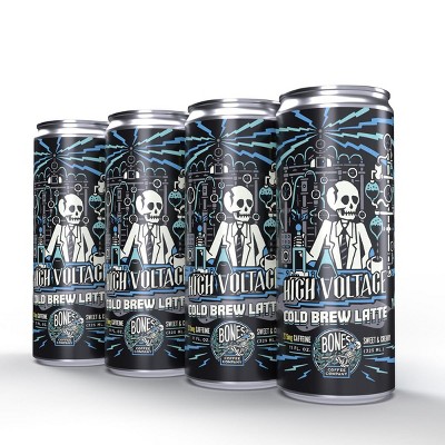 Bones Coffee Company High Voltage Flavored Cold Brew Coffee Sweet and Cream Flavor