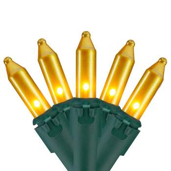 Northlight 100-Count O[aque Gold Mini Christmas Lights - 28.75' Green Wire