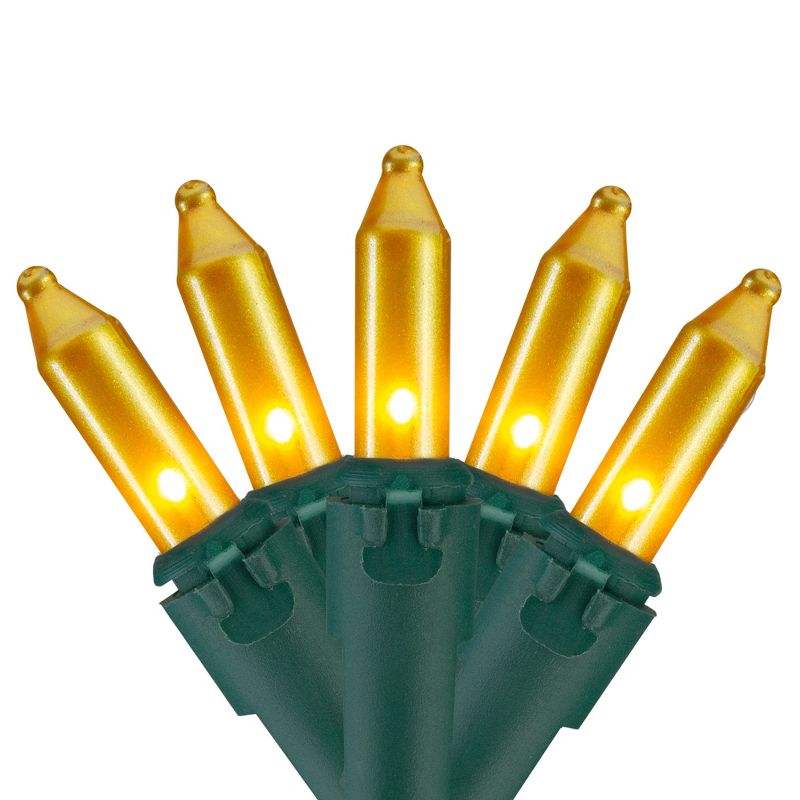 Northlight 100 Opaque Gold Mini Christmas Lights - 34 ft Green Wire, 1 of 4