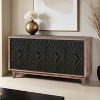 Mid Century 60" Sideboard Buffet Cabinet with Solid Wood Legs,4 Convex pattern diamond Doors and 2 Shelves - Leovsnove - 2 of 4