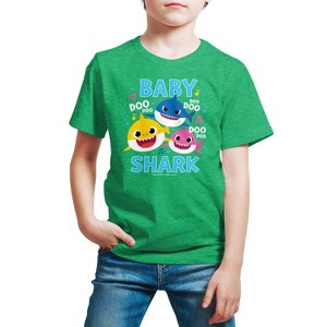 Boys' - Baby Shark - Baby Shark Family Doo Doo Doo Short Sleeve Graphic T-Shirt - 1 of 4