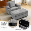 NicBex Comfy Chenille Single Sofa Small Couch with Storage Ottoman & Cup Holders,Upholstered Sleeper Chair for Living Room,Bedroom - 3 of 4
