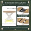 LOVMOR Retro Round Extendable Dining Table with 12" Leaf Wood Kitchen Tables, Adjustable length 42" to 54, for Kitchen, Restaurant, Off White - 2 of 4