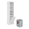 VYNXARIA 64" Tall Bathroom Storage Cabinet for Small Space, Floor Standing Cabinet, Hidden Clothes Storage Space, White - 3 of 4