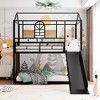 PAGED Metal Housebed Bunk Bed Loft Bed, Twin over Twin Bed Frame with Slide, Ladder and Guardrail for Kids, Teens - 2 of 4