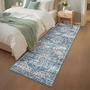 Washable Runner Rug for Hallways Vintage Floral Rug Retro Accent Kitchen Runner Soft Non Slip Carpet for Laundry, Bathroom, Bedroom - 2 of 4