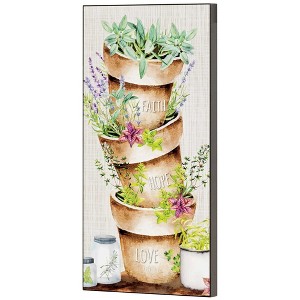 Dicksons Faith Hope Love Stacked Flower Pot 7 x 14 MDF Decorative Wall Plaque - 1 of 3