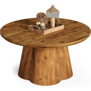 Lantine Solid Wood Coffee Table, 31.5-Inch Farmhouse Round Center Tea Table, Living Room, Small Space, Apartment - 1 of 4