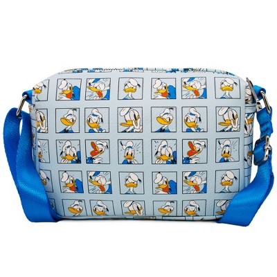 Disney Bag, Crossbody, Rectangle, Donald Duck Expression Blocks, Baby Blue, Vegan Leather