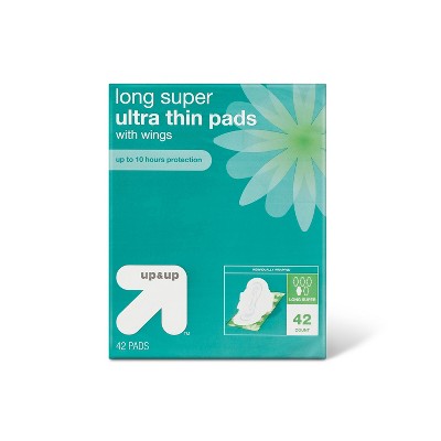 Ultra Thin Long Super Pads with Wings - 42ct - up & up™