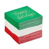 Juvale 102-Pack Christmas Napkins, 3-Ply Disposable Paper Tableware for Holiday Party Supplies, Cocktails, Gold Foil Design, 3 Colors, 5x5 In - 4 of 4