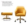 Alex Velvet Height-adjustable Swivel Task Office Chair with Channel-tufted Back and Gold Metal Base | Karat Home - 3 of 4