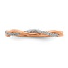 Black Bow Jewelry 2mm 14k Rose Gold 1/15 Ctw Diamond Stackable Twist Band - 4 of 4