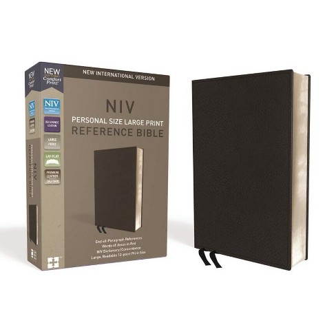 Niv, Personal Size Reference Bible, Large Print, Premium Leather, Black,  Red Letter Edition, Comfort Print - By Zondervan (leather Bound) : Target