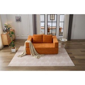 PAGED Modern Minimalist Chenille Fold-Out Couch Bed,2-in-1 Convertible Floor Sofa and Sleeping Mattress for Living Room - 1 of 4