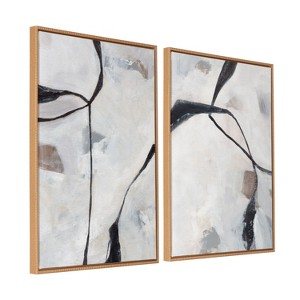 Kate and Laurel Sylvie Beaded In the Quiet of Thought 1 and 2 Framed Canvas Art Set by Nikita Jariwala - 1 of 4