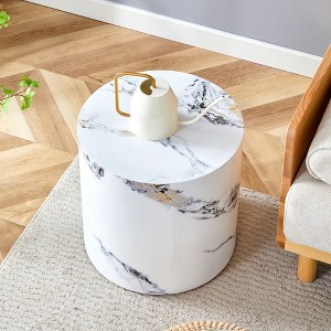NicBex Modern 12" Cylindrical Coffee Table with Wood Frame for Living Room and Bedroom - 1 of 4