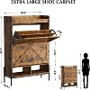 Acekool Shoe Cabinet with 2 Flip-Up Drawers & Open Storage, Adjustable Support Legs, Metal Knobs, Entryway Organizer - 2 of 4