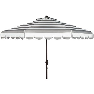 Maui Single Scallop Striped 9Ft Crank Push Button Tilt Umbrella - PAT8011 - Safavieh - 1 of 4